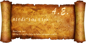 Alföldy Elek névjegykártya