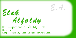 elek alfoldy business card